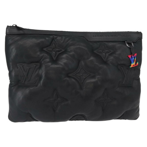 路易威登 Monogram 壓花 Pochette A4 手拿包 黑色 M68775 正品 156663SM