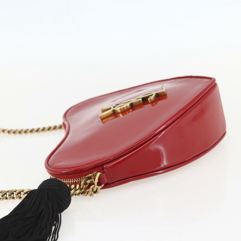【日本直送】SAINT LAURENT Court 琺瑯紅金肩包 Auth 159321SAV-2