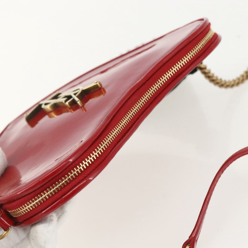 【日本直送】SAINT LAURENT Court 琺瑯紅金肩包 Auth 159321SAV-5