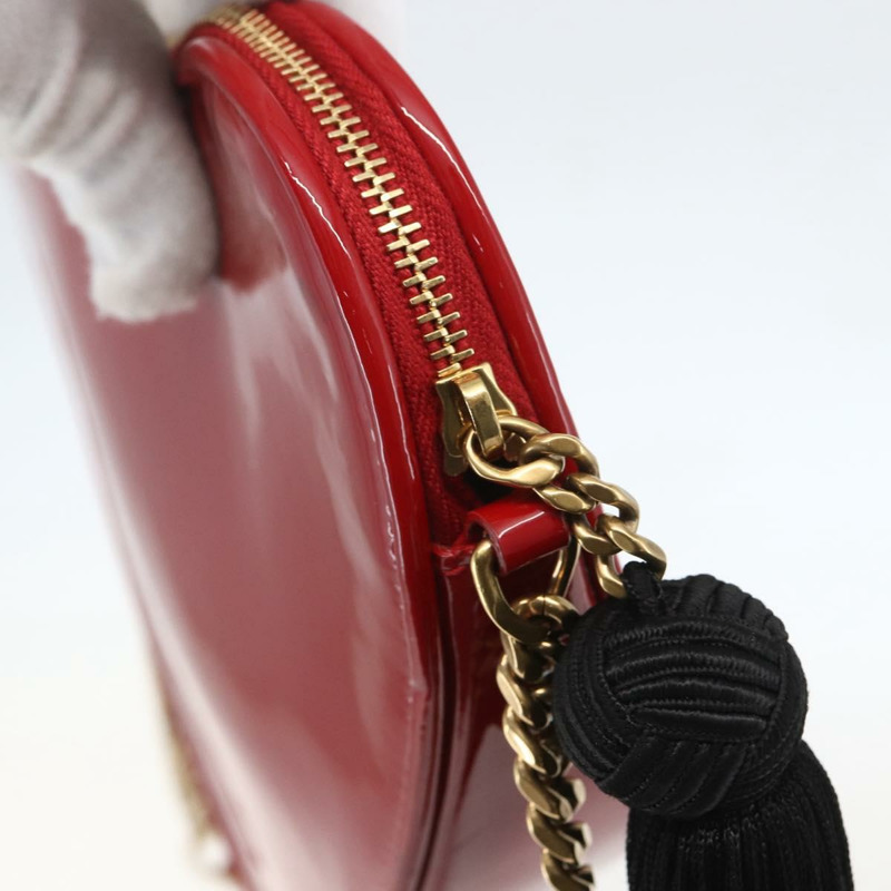 【日本直送】SAINT LAURENT Court 琺瑯紅金肩包 Auth 159321SAV-9
