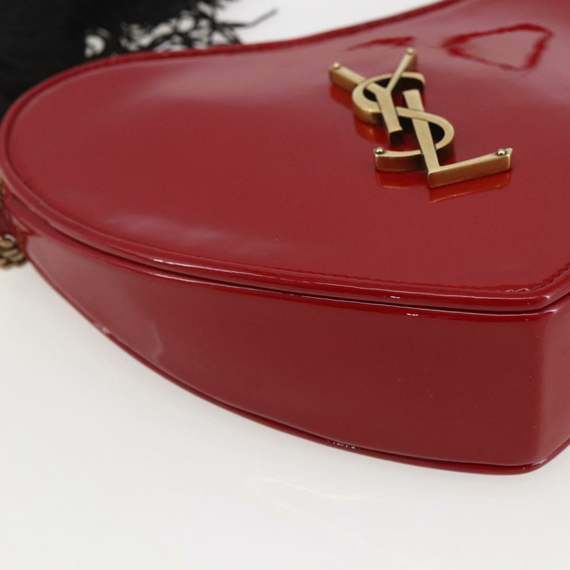 【日本直送】SAINT LAURENT Court 琺瑯紅金肩包 Auth 159321SAV-13