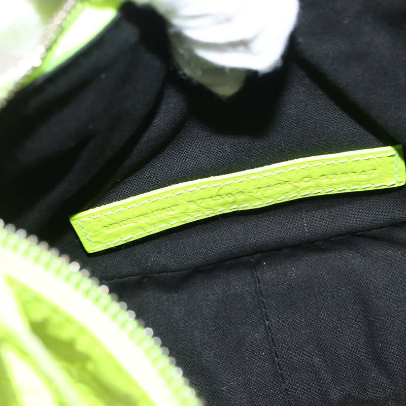 【日本直送】BALENCIAGA LucaGol XS 手提包，皮革，螢光黃，貨號 671309，正品 am10278SAM-10