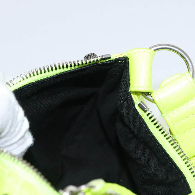 【日本直送】BALENCIAGA LucaGol XS 手提包，皮革，螢光黃，貨號 671309，正品 am10278SAM-20