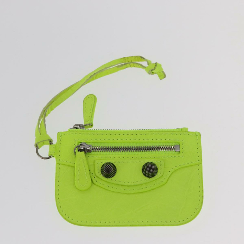 【日本直送】BALENCIAGA LucaGol XS 手提包，皮革，螢光黃，貨號 671309，正品 am10278SAM-23