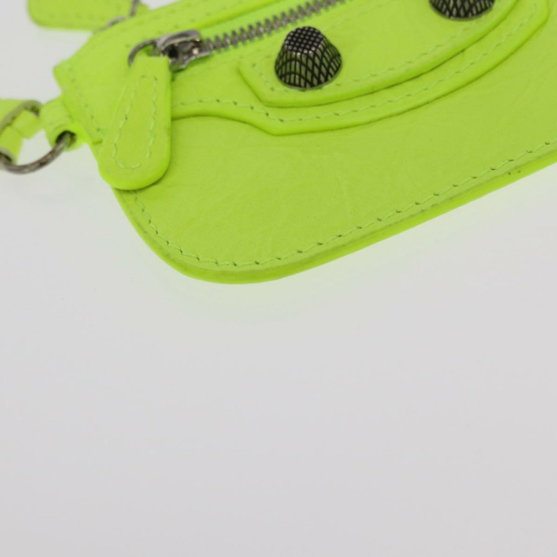 【日本直送】BALENCIAGA LucaGol XS 手提包，皮革，螢光黃，貨號 671309，正品 am10278SAM-28