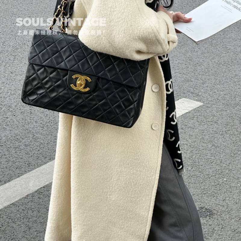 Chanel • 經典黑金羊皮貝嫂包 34-1