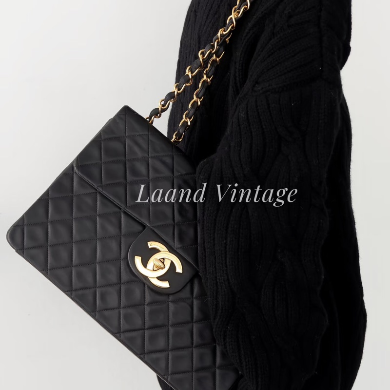 Chanel • 經典黑金羊皮貝嫂包 34-4