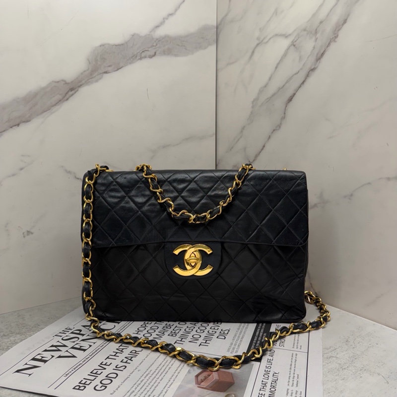 Chanel • 經典黑金羊皮貝嫂包 34-5