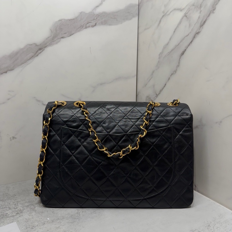 Chanel • 經典黑金羊皮貝嫂包 34-6