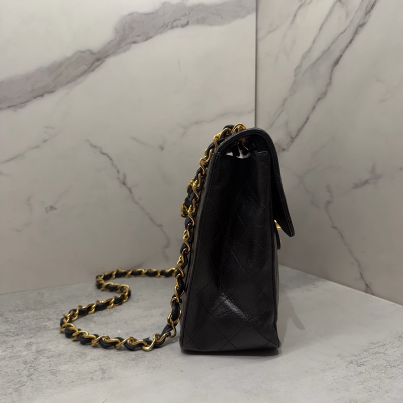 Chanel • 經典黑金羊皮貝嫂包 34-8