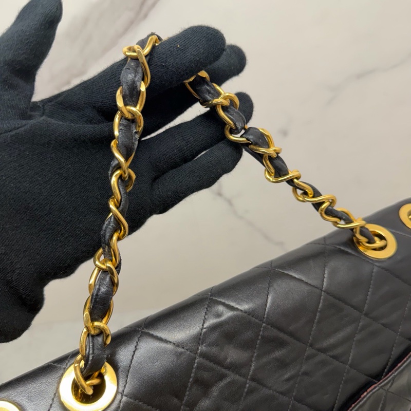 Chanel • 經典黑金羊皮貝嫂包 34-15