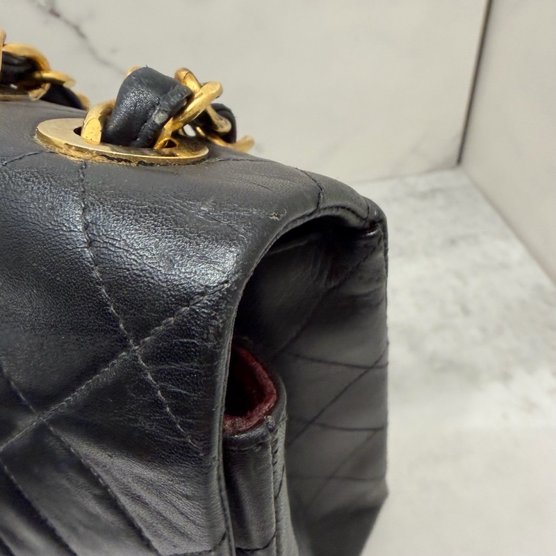 Chanel • 經典黑金羊皮貝嫂包 34-17