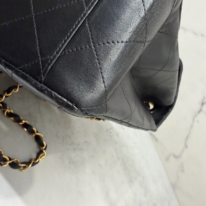 Chanel • 經典黑金羊皮貝嫂包 34-22