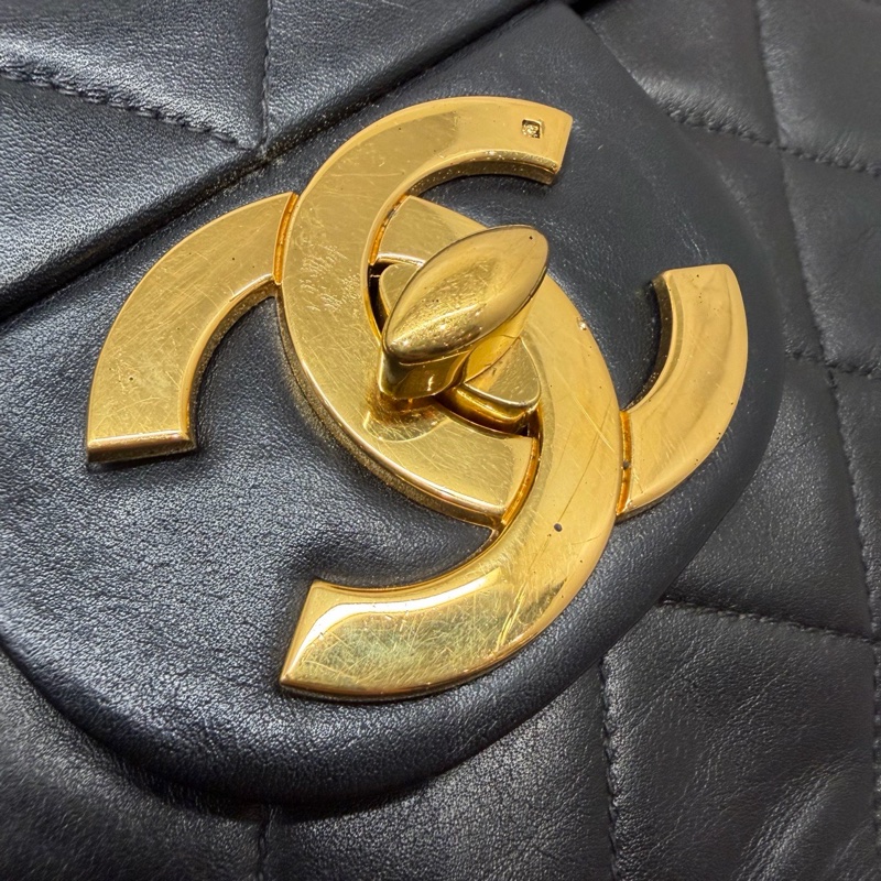 Chanel • 經典黑金羊皮貝嫂包 34-34