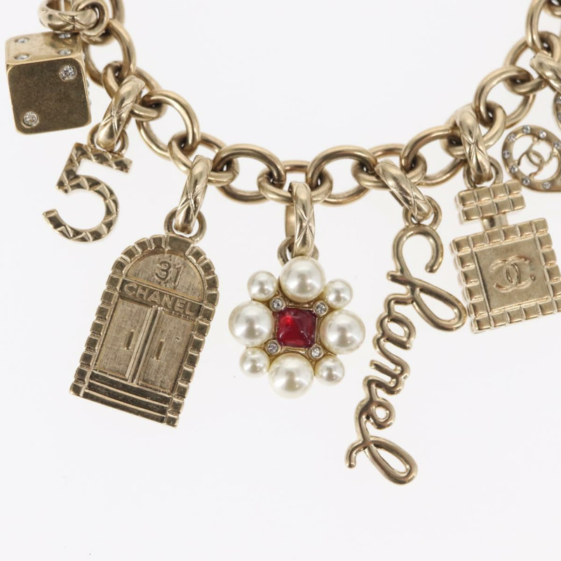 【日本直送】香奈兒 COCO 標誌手鐲，金色金屬材質，CC 標誌，正品編號 BA9218SAM-2