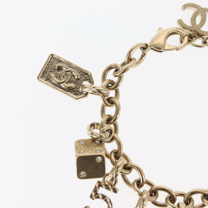 【日本直送】香奈兒 COCO 標誌手鐲，金色金屬材質，CC 標誌，正品編號 BA9218SAM-3