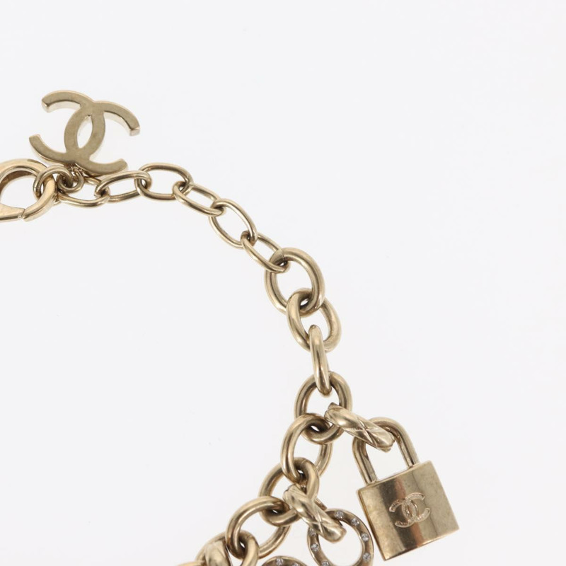 【日本直送】香奈兒 COCO 標誌手鐲，金色金屬材質，CC 標誌，正品編號 BA9218SAM-4