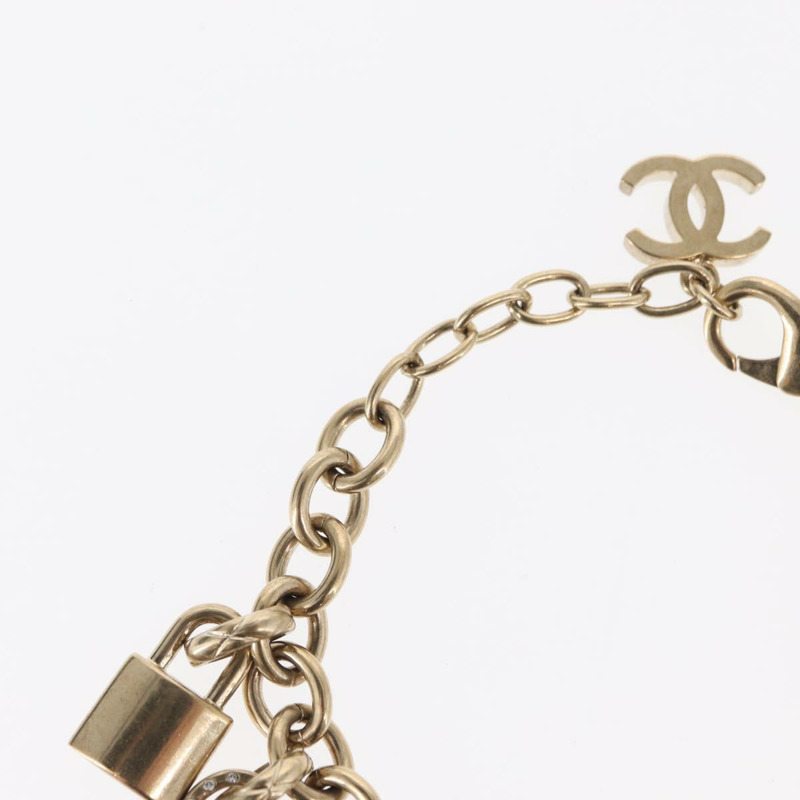【日本直送】香奈兒 COCO 標誌手鐲，金色金屬材質，CC 標誌，正品編號 BA9218SAM-12