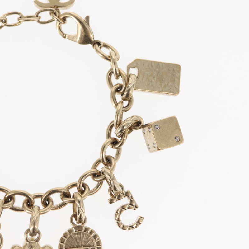 【日本直送】香奈兒 COCO 標誌手鐲，金色金屬材質，CC 標誌，正品編號 BA9218SAM-15