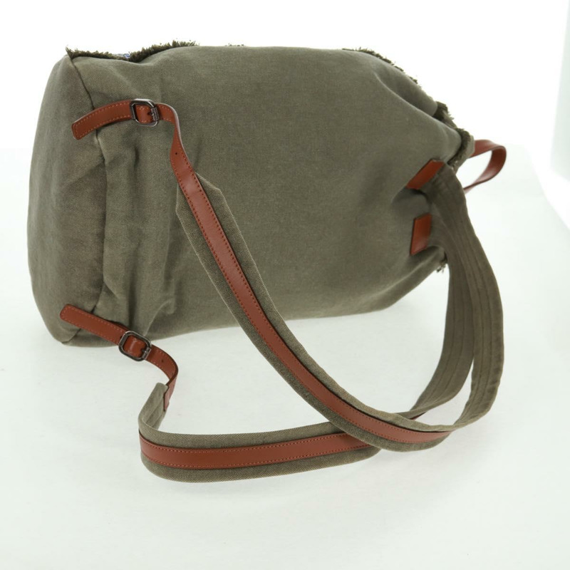 【日本直送】香奈兒 Cruise Line 雙肩包 帆布亮片 卡其色 銀色 CC 標誌 BA9220SAM-8