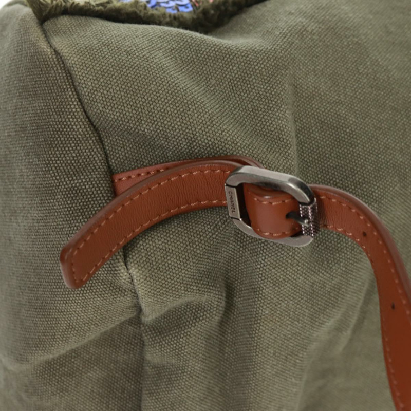 【日本直送】香奈兒 Cruise Line 雙肩包 帆布亮片 卡其色 銀色 CC 標誌 BA9220SAM-9