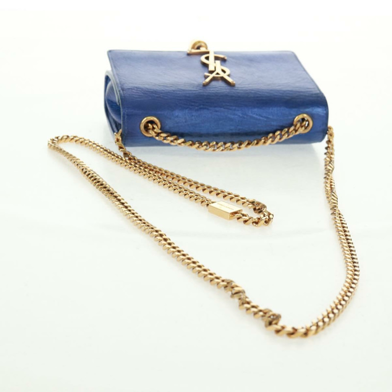 【日本直送】SAINT LAURENT 鏈條 Kate 肩背包 皮革 藍色 金色 正品 163093SAV-6