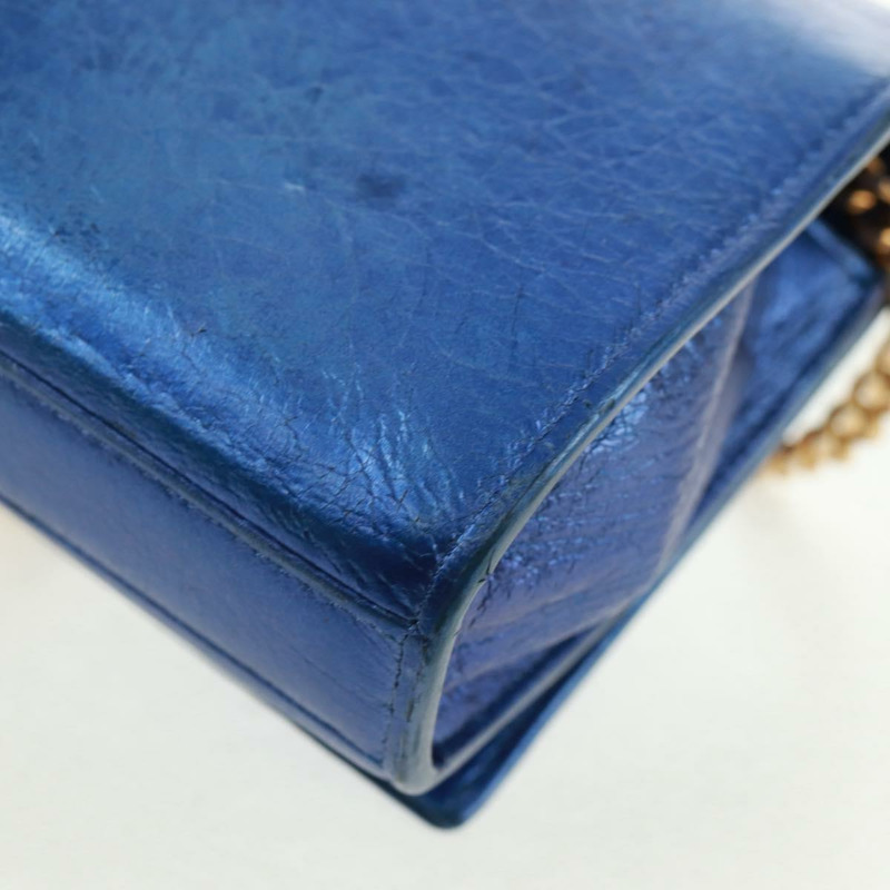 【日本直送】SAINT LAURENT 鏈條 Kate 肩背包 皮革 藍色 金色 正品 163093SAV-17