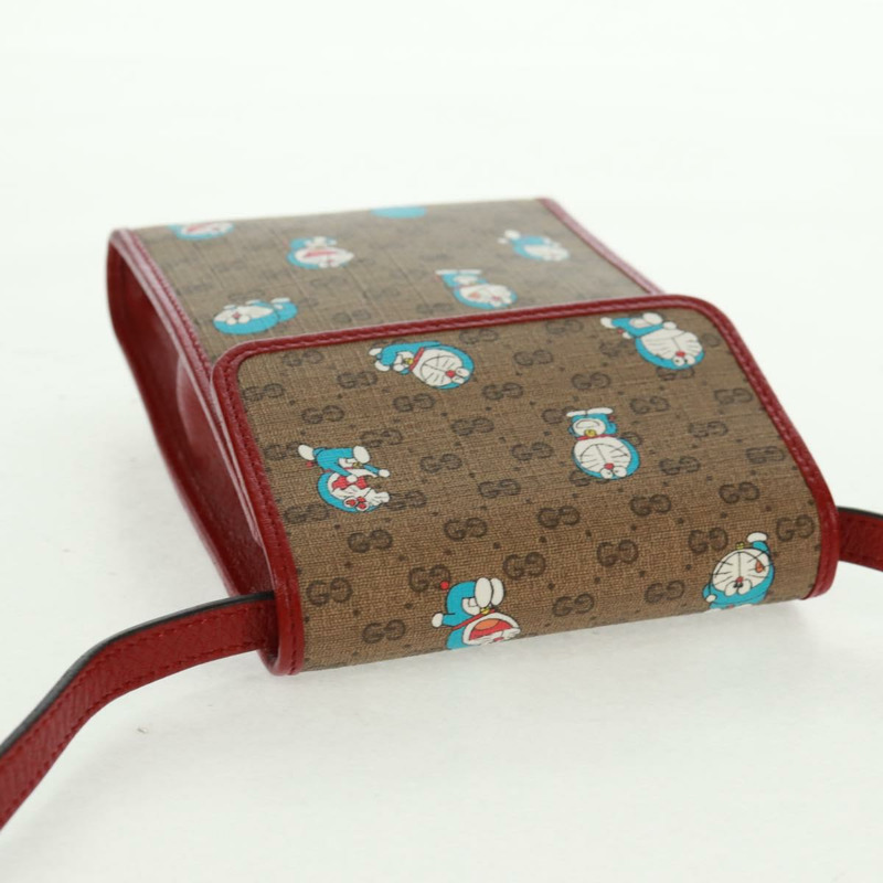 【日本直送】GUCCI Micro GG Supreme哆啦A夢肩包 PVC 米色 金色 647805 正品 163610SM-5