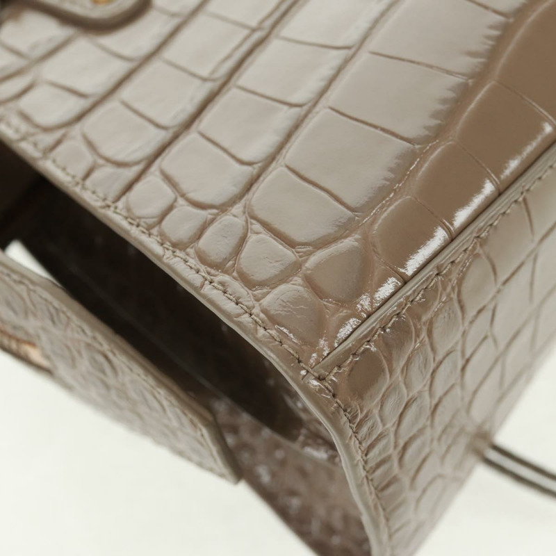 【日本直送】BALENCIAGA Neo Classic City 手提包 漆皮 2way 灰色/金色 638524 Auth am10547SAM-16