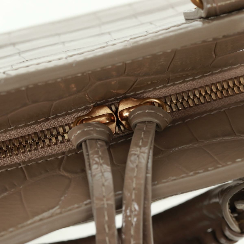 【日本直送】BALENCIAGA Neo Classic City 手提包 漆皮 2way 灰色/金色 638524 Auth am10547SAM-18