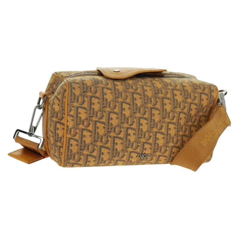 【日本直送】Christian Dior Trotter帆布馬鞍斜背包 Dior Lanco 黃色正品 165473SAM-0