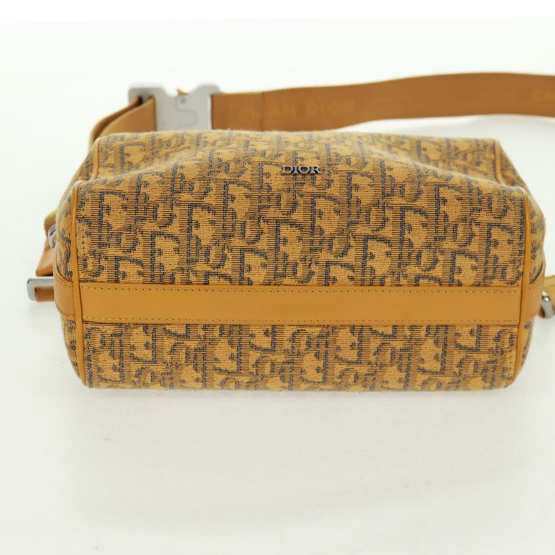 【日本直送】Christian Dior Trotter帆布馬鞍斜背包 Dior Lanco 黃色正品 165473SAM-4