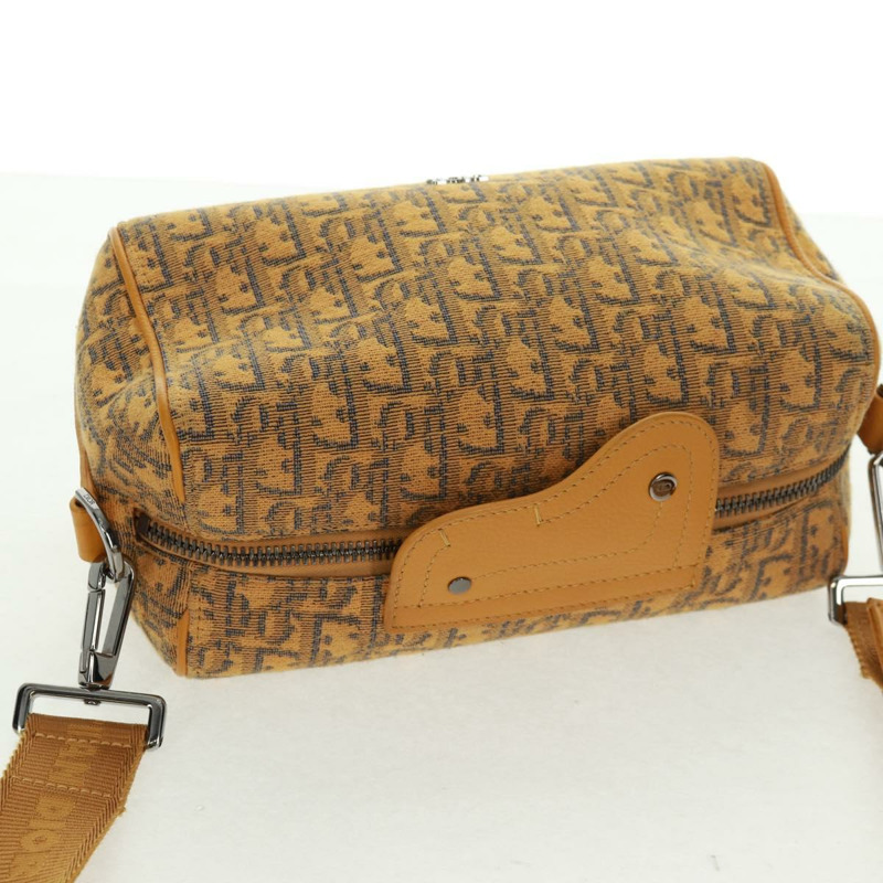 【日本直送】Christian Dior Trotter帆布馬鞍斜背包 Dior Lanco 黃色正品 165473SAM-5