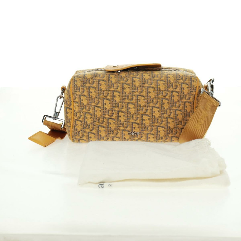 【日本直送】Christian Dior Trotter帆布馬鞍斜背包 Dior Lanco 黃色正品 165473SAM-11