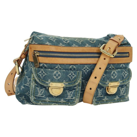 路易威登 Monogram 牛仔布 Buggy PM 肩背包 藍色 M95049 LV 正品 ki6552M