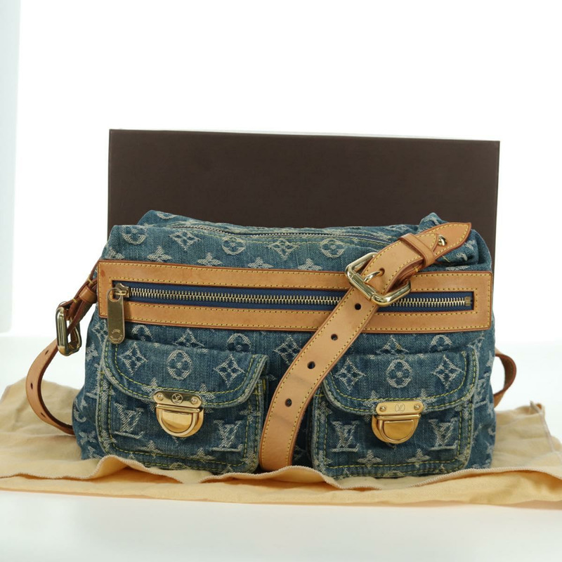 【日本直送】路易威登 Monogram 牛仔布 Buggy PM 肩背包 藍色 M95049 LV 正品 ki6552M-11