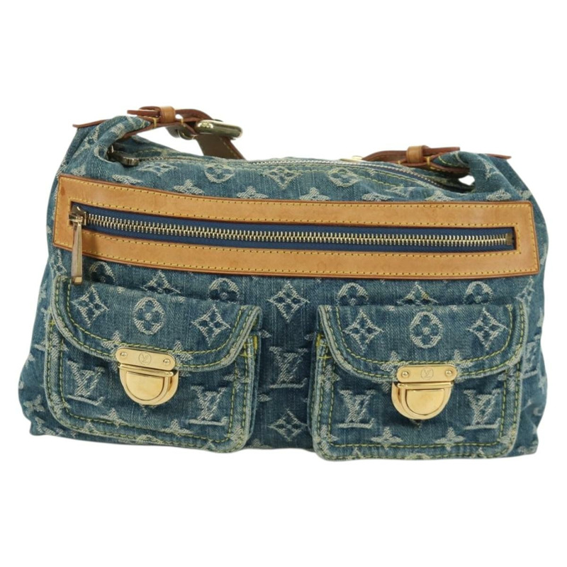【日本直送】路易威登 Monogram 牛仔布 Buggy PM 肩背包 藍色 M95049 LV 正品 ki6552M-12