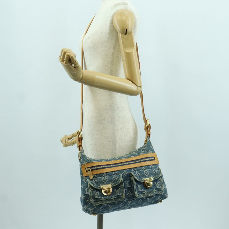 【日本直送】路易威登 Monogram 牛仔布 Buggy PM 肩背包 藍色 M95049 LV 正品 ki6552M-30