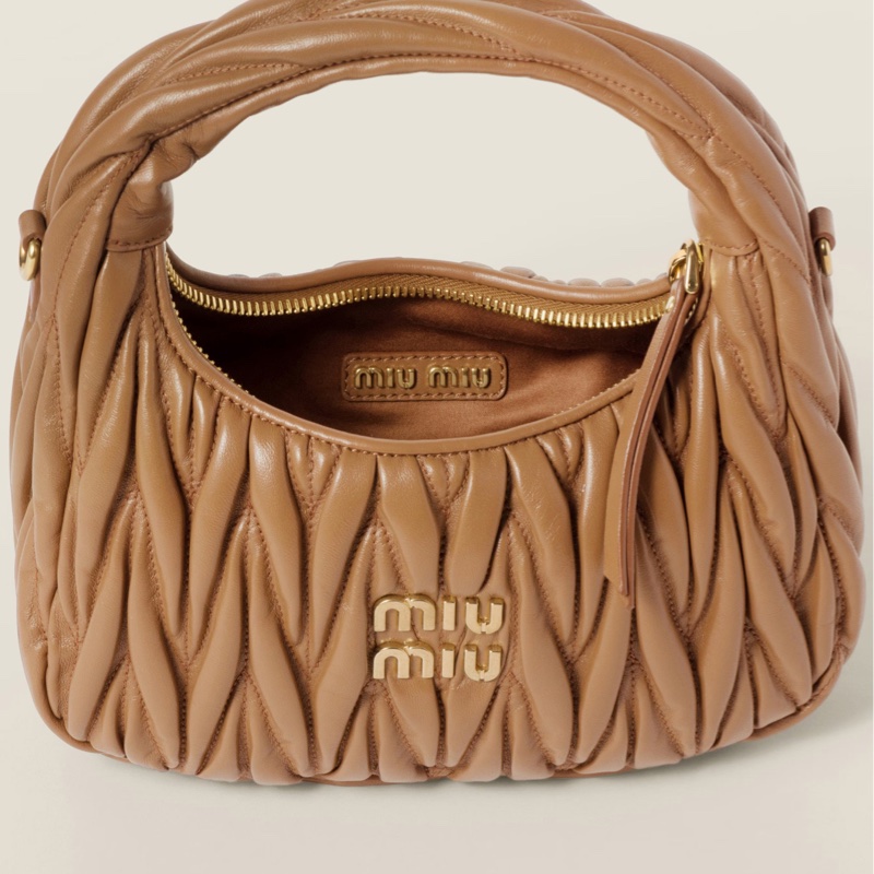 Miu Miu 女士 Wander 絎縫納帕皮革手提包均碼碼-3