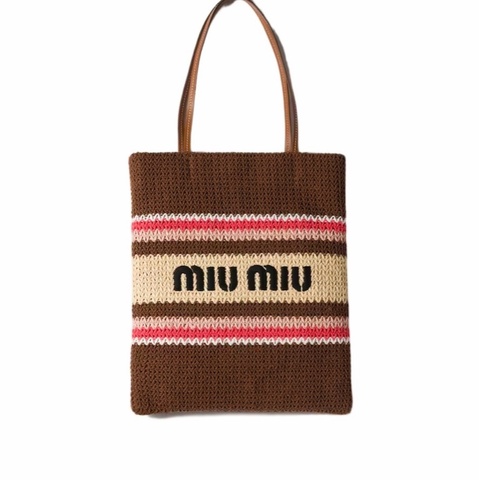 Miu Miu 女士 拉菲草編織手提袋均碼碼32cm*41cm