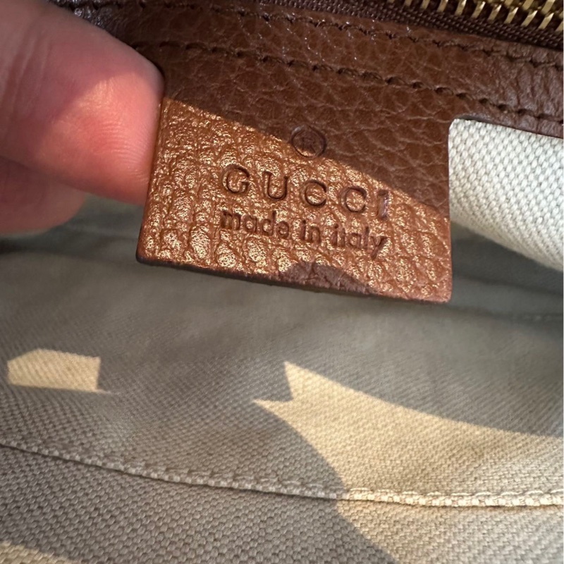 GUCCI 古馳 Jackie 1961 全新金色鎖扣 老花滿印 可拆卸延長肩帶 帆布拼皮革飾邊 帆布包 半月腋下包-5