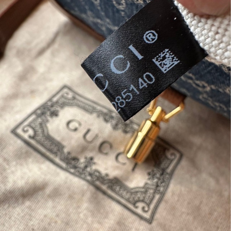 GUCCI 古馳 Jackie 1961 全新金色鎖扣 老花滿印 可拆卸延長肩帶 帆布拼皮革飾邊 帆布包 半月腋下包-7