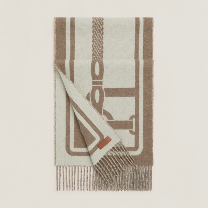 Hermes 全新 Petite Casaque Coaching 喀什米爾圍巾-0