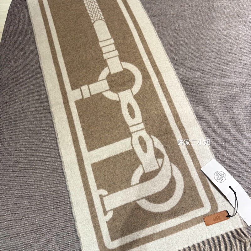 Hermes 全新 Petite Casaque Coaching 喀什米爾圍巾-4