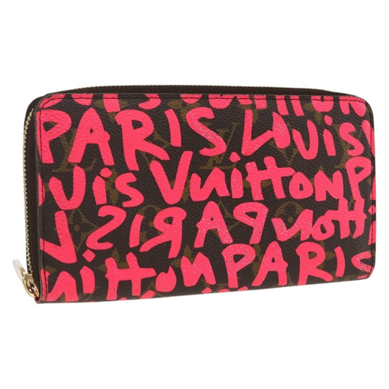 【日本直送】路易威登 Monogram Graffiti Zippy 錢包 粉紅色 M93710 正品 LNZ129V-0
