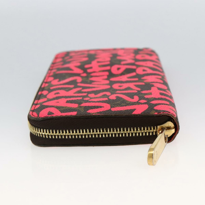 【日本直送】路易威登 Monogram Graffiti Zippy 錢包 粉紅色 M93710 正品 LNZ129V-2