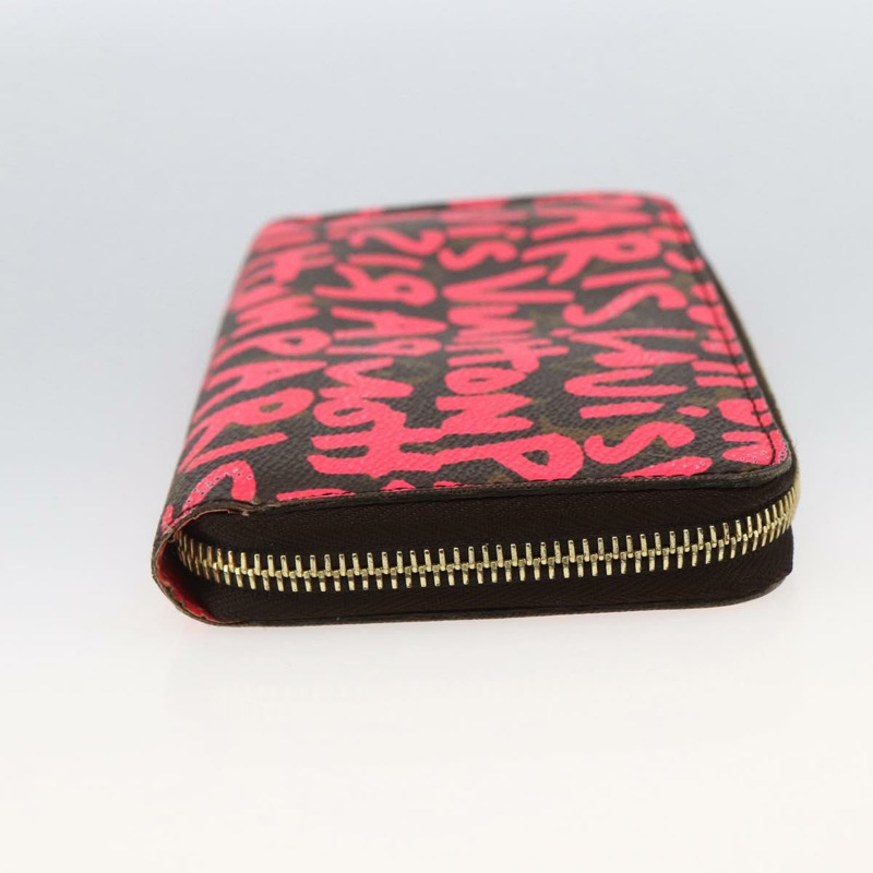 【日本直送】路易威登 Monogram Graffiti Zippy 錢包 粉紅色 M93710 正品 LNZ129V-3