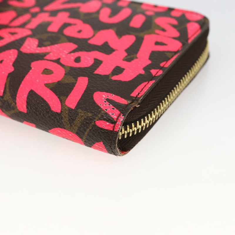 【日本直送】路易威登 Monogram Graffiti Zippy 錢包 粉紅色 M93710 正品 LNZ129V-6