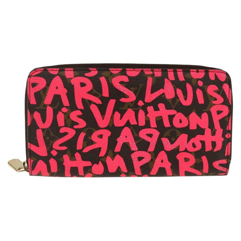 【日本直送】路易威登 Monogram Graffiti Zippy 錢包 粉紅色 M93710 正品 LNZ129V-12