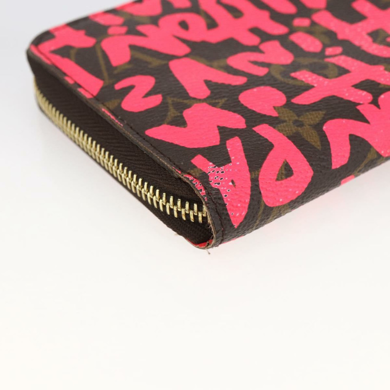 【日本直送】路易威登 Monogram Graffiti Zippy 錢包 粉紅色 M93710 正品 LNZ129V-15